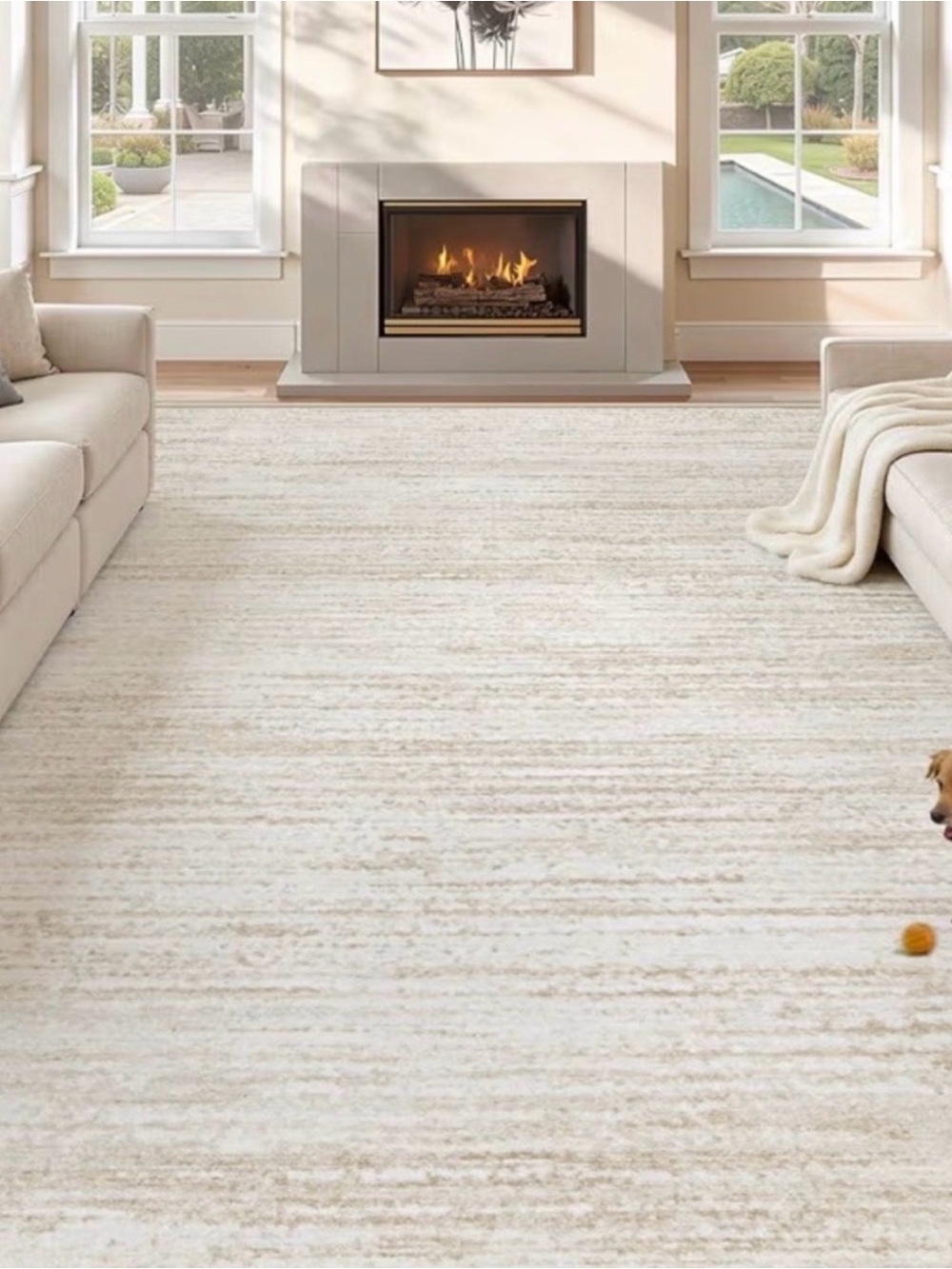 Neutral Ivory Area Rug - Soft Textured Pile